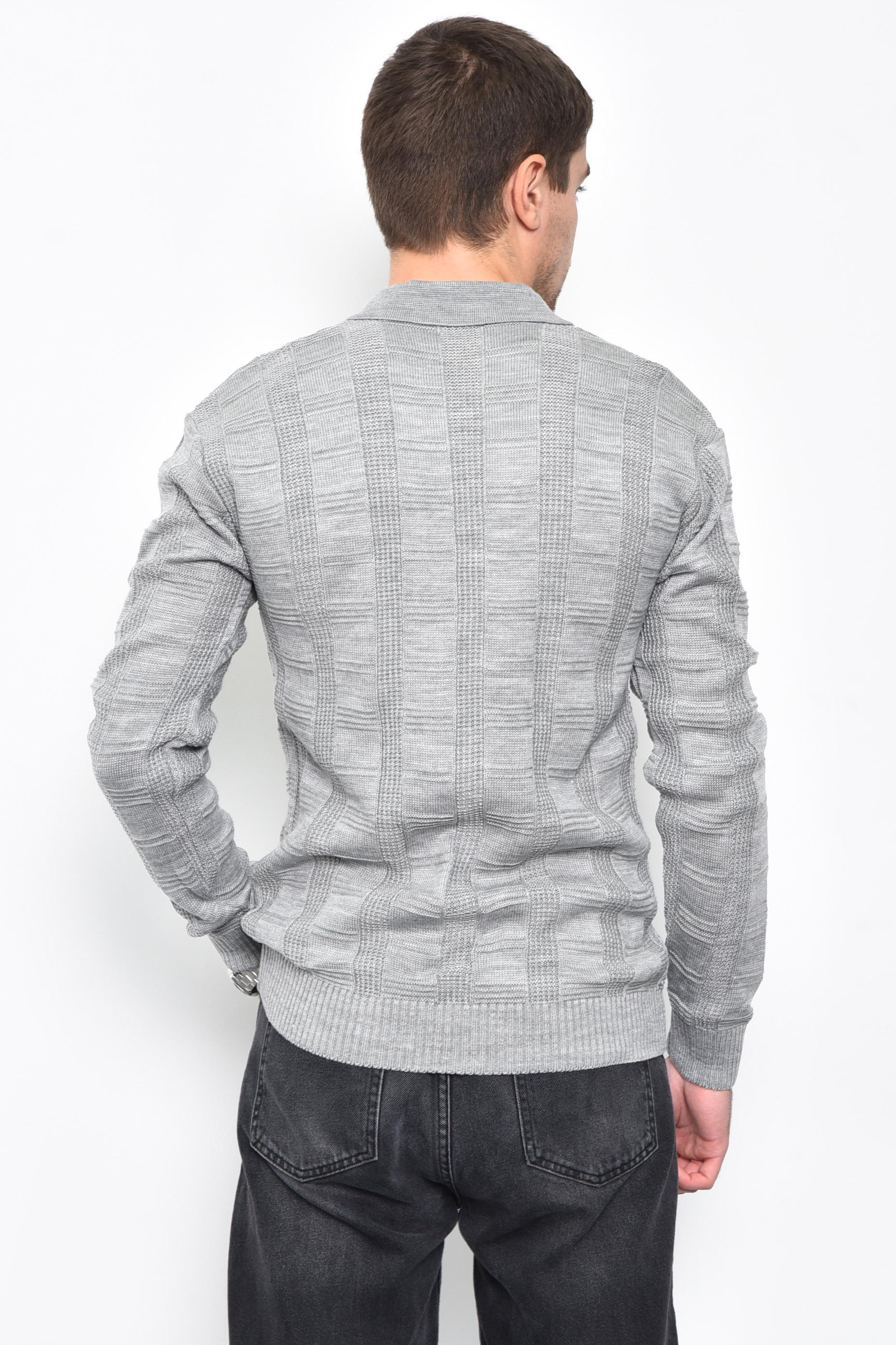 Светр чоловічий акриловий L Сірий (169902) - фото 3 Светр чоловічий акриловий L Сірий (169902) - фото 3