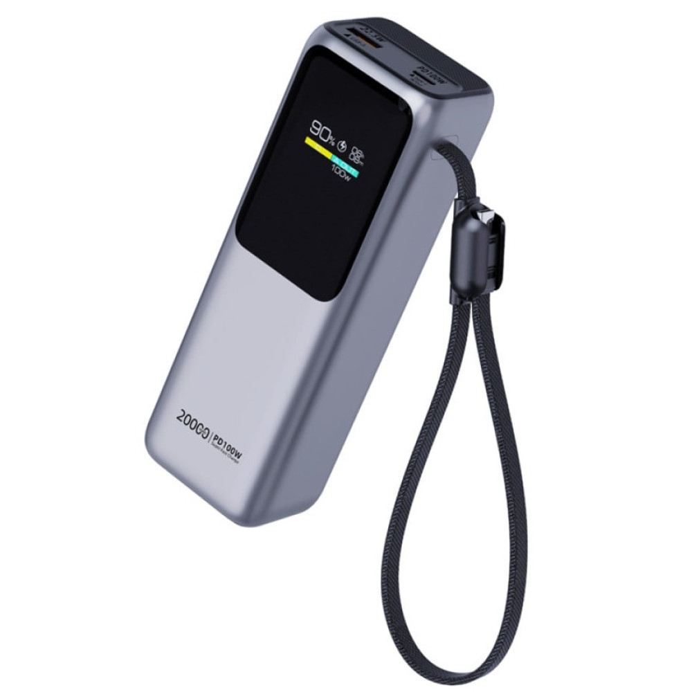 Повербанк WUW-TUGII Y210 для ноутбука со встроенным кабелем 20000 mAh 100W Серый (WTY2107)