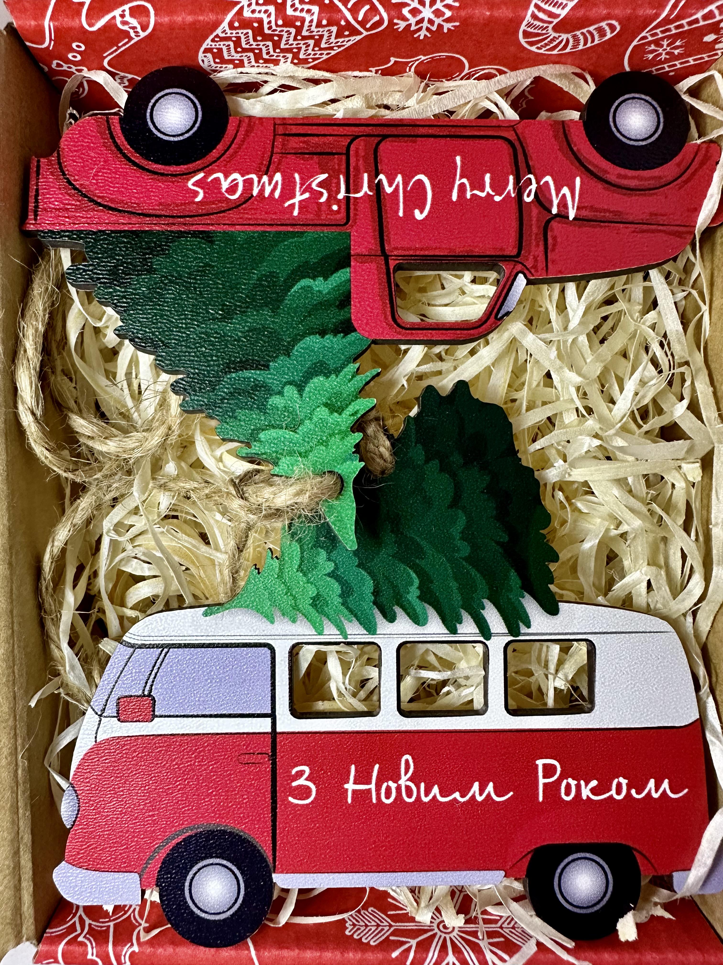 Подарунковий бокс з новорічними іграшками 4 шт. (13479902) - фото 6