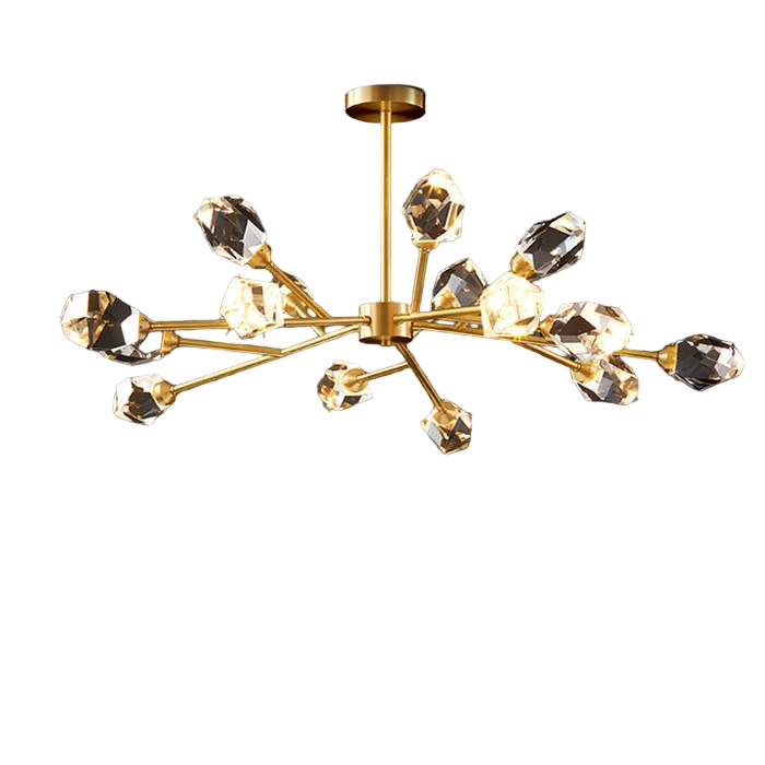 Люстра Изумруд 8612 LED хрустальная на 9 плафонов Золотой (7038091)
