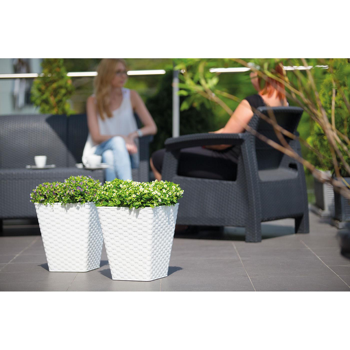 Горшок для цветов Rattana kwadro-40 Белый (3880-011) - фото 3 Горшок для цветов Rattana kwadro-40 Белый (3880-011) - фото 3