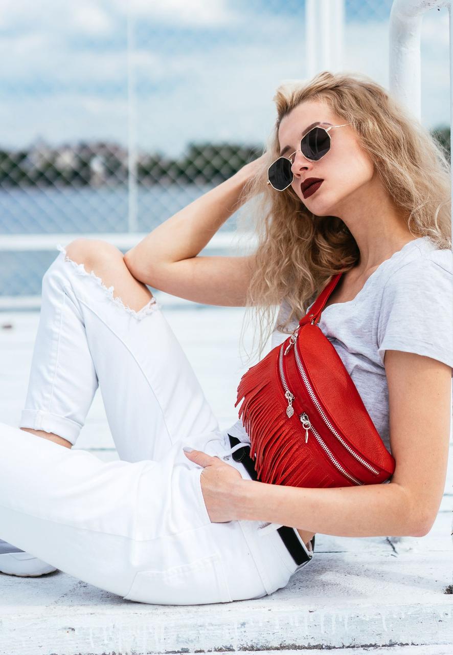 Жіноча сумка шкіряна на пояс Spirit Червоний (A-026283)