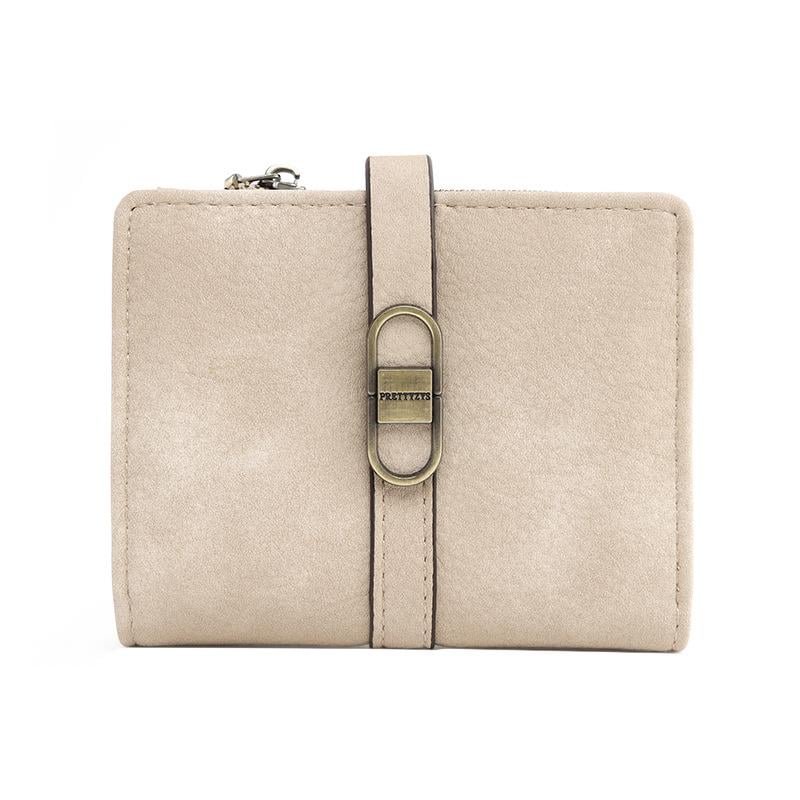 Гаманець клатч жіночий Prettyzys з пряжкою складаний Beige