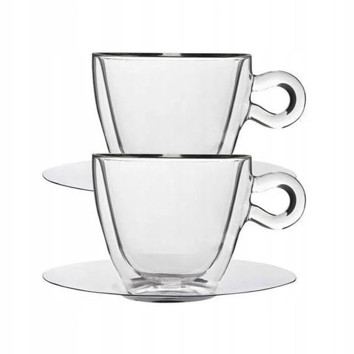 Набір чашок для кави Luigi Bormioli з 2 блюдцями Thermic Glass боросилікатне скло 165 мл 4 пр. (2649925) Набір чашок для кави Luigi Bormioli з 2 блюдцями Thermic Glass боросилікатне скло 165 мл 4 пр. (2649925)