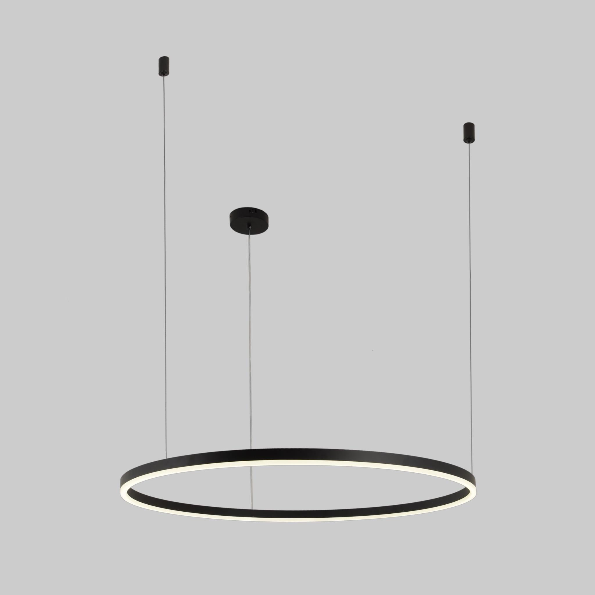 Люстра Levistella Circle подвесная светодиодная 80 см Черный