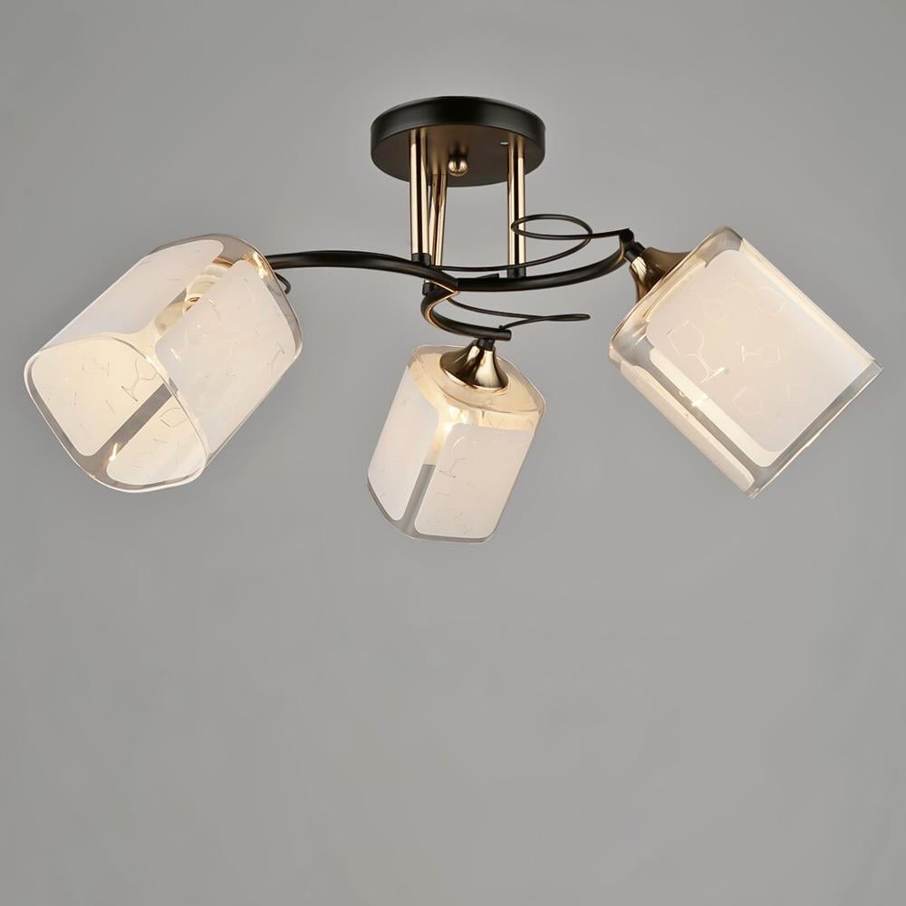 Люстра потолочная Lighthouse SRS-19768/3 BK/FGD Черный/Золотой/Белый