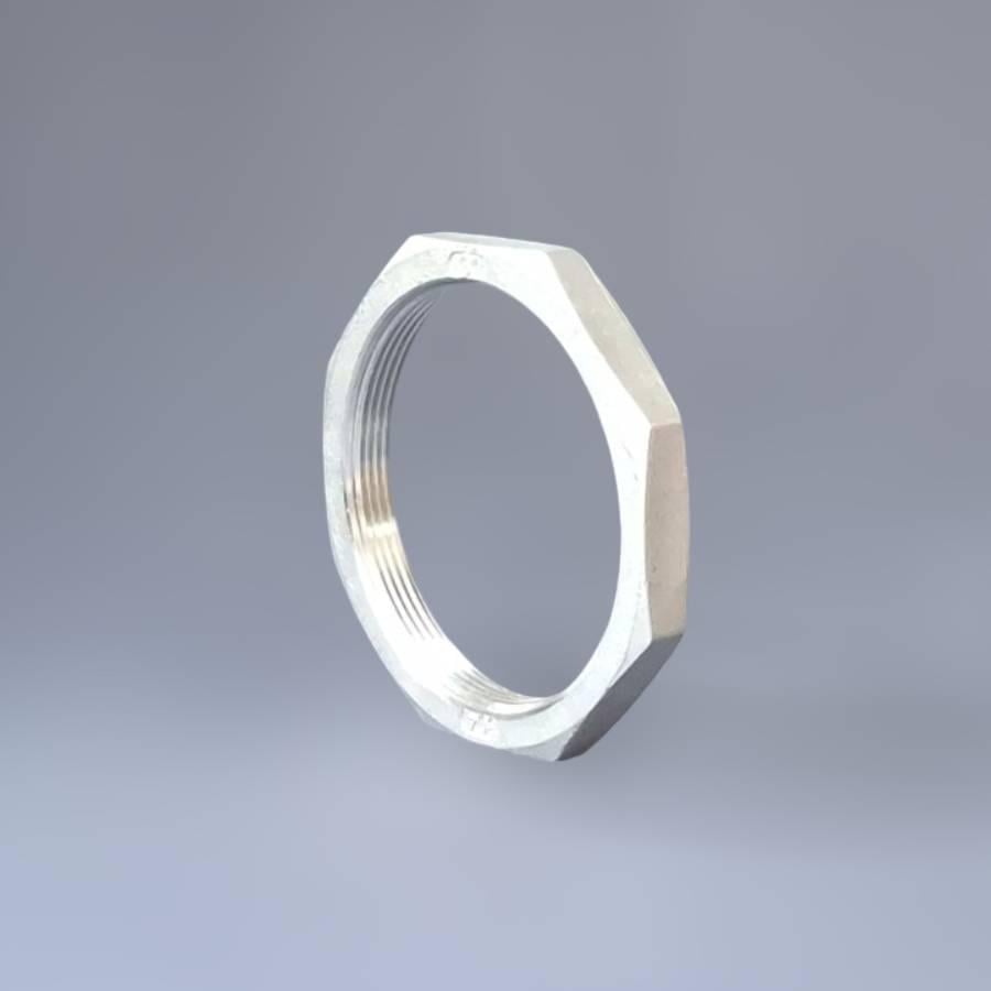 Контргайка нержавеющая резьбовая Ду80 3" восьмигранная н/ж сталь AISI304 DIN 431 BSPP Class 150 - фото 4