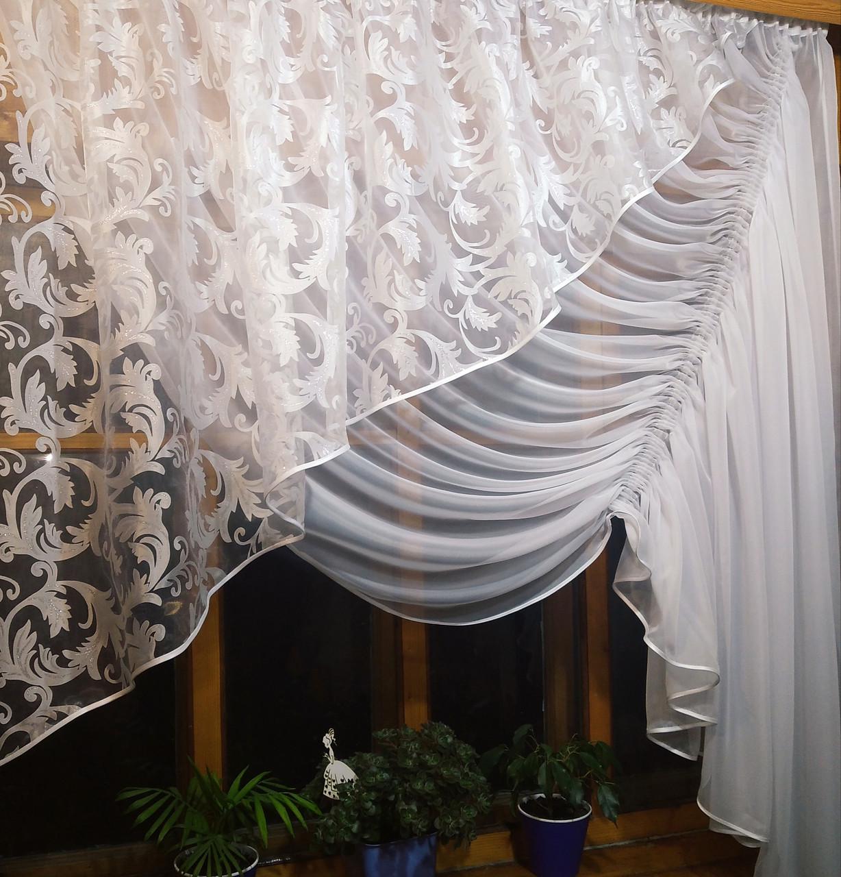 Штори Камелія вензель права Білий (834327233) - фото 2 Штори Камелія вензель права Білий (834327233) - фото 2