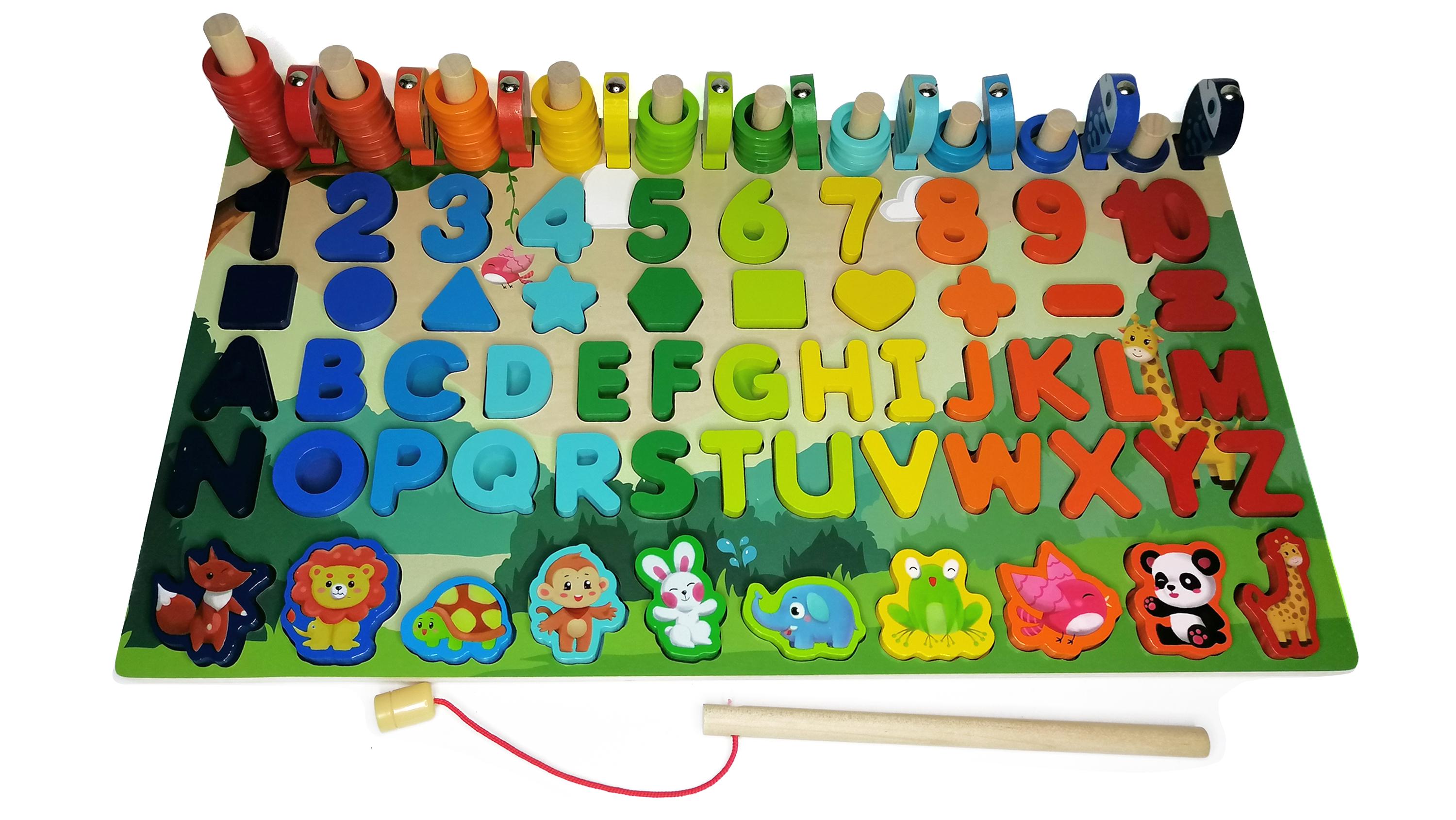 Деревянная интерактивная панель Jia Yu Toys 40х23 см с с английским алфавитом (99061)