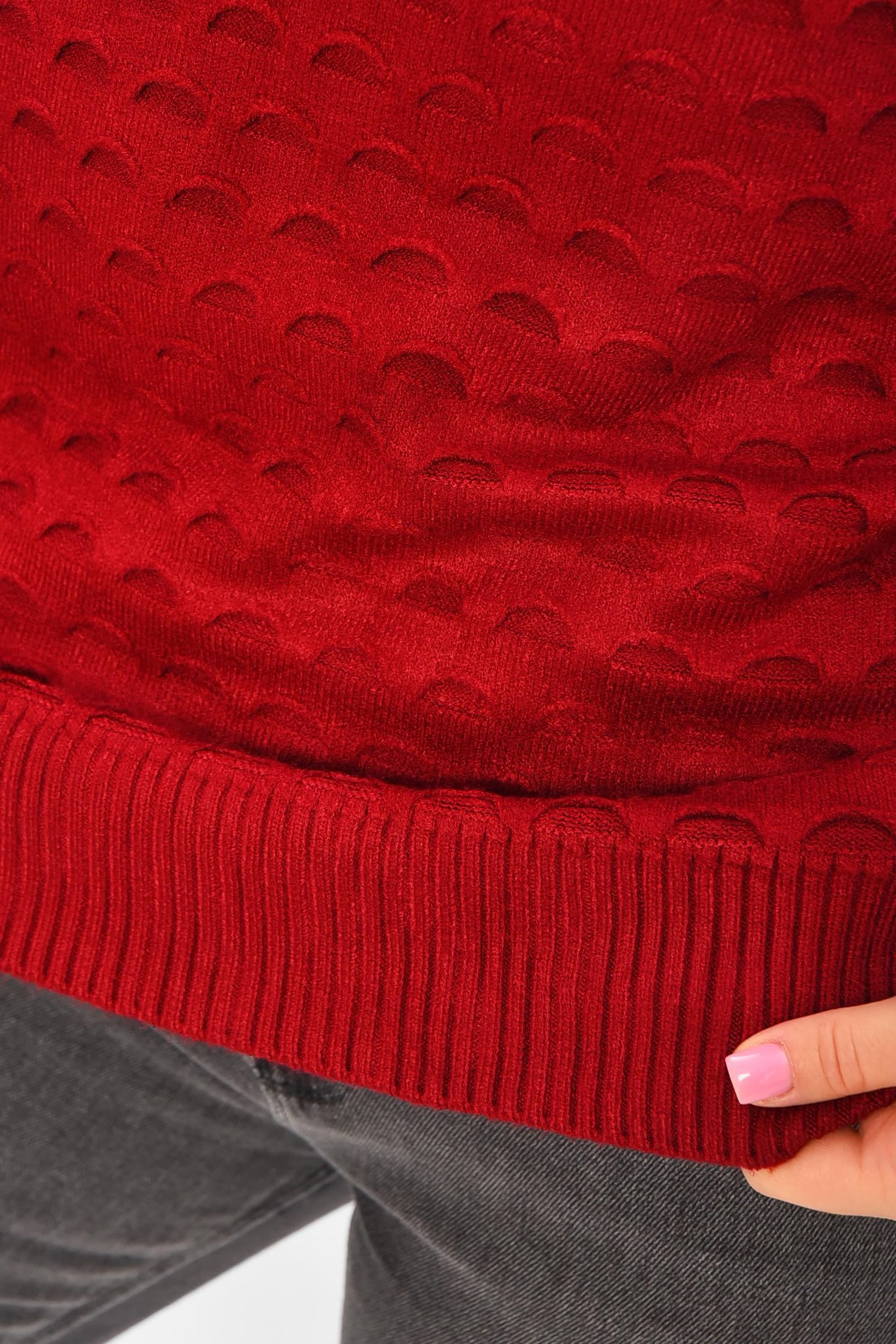 Свитер женский 206603 однотонный XL-2XL Бордовый (206603_!335391_48-50) - фото 4 Свитер женский 206603 однотонный XL-2XL Бордовый (206603_!335391_48-50) - фото 4