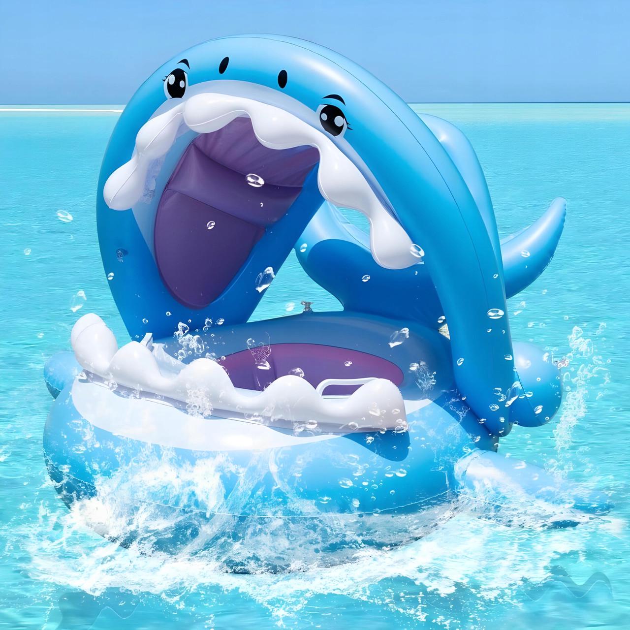 Понтон надувной для детей Акула с тентом 80x95 см (2344248484) Понтон надувной для детей Акула с тентом 80x95 см (2344248484)