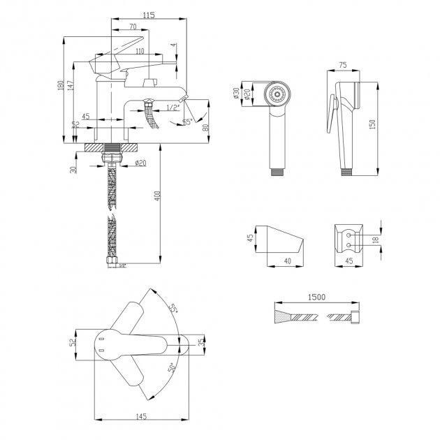 Змішувач Lidz CRM 14 34 001FB k35 для умивальника - фото 2