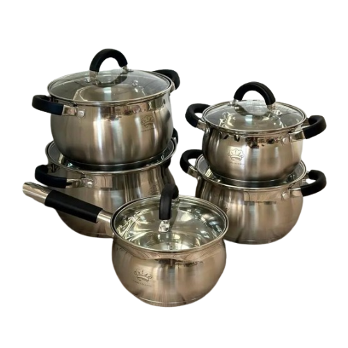 Набор кастрюль German Family GF-2046 из нержавеющей стали 10 пр. Серебристый (GF-2046)