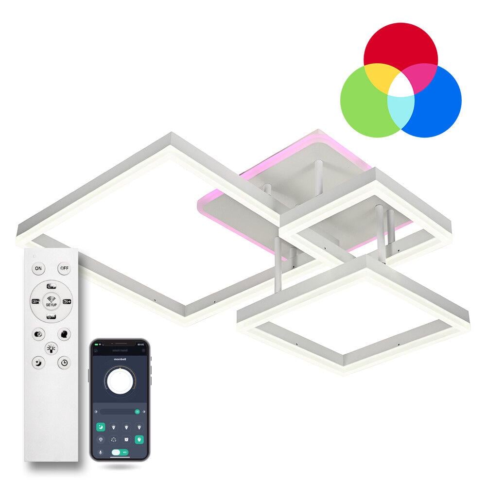 Світильник LED стельовий з пультом WHITE (GENNY SQUARE RGB 105W 4S WHITE)