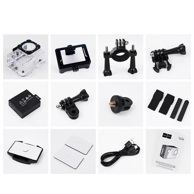 Екшн камера Hoco DV100 дисплей діагоналлю 2,0 сенсор Чорний (DV100) - фото 7