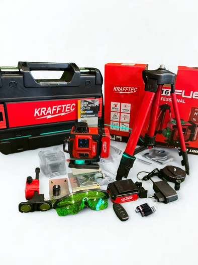 Лазерный нивелир KRAFFTEC 4D BL-16 Зеленый лазер 50м погрешность ±0,1мм/13м (BL-16)