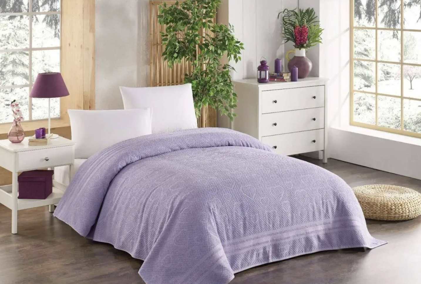 Простынь махровая Gulkan 200х220 см Фиолетовый Простынь махровая Gulkan 200х220 см Фиолетовый