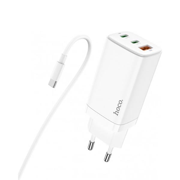 Зарядний пристрій Hoco Type-C to Type-C cable Scenery GaN charger set N16 1 USB 2 Type-C QC/PD 65W 3 A (535472)