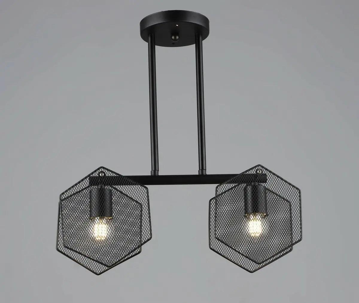 Люстра потолочная Sirius Loft с металлической планкой 2хЕ27 IP20 B S2473/2 BK Черный (28689607)