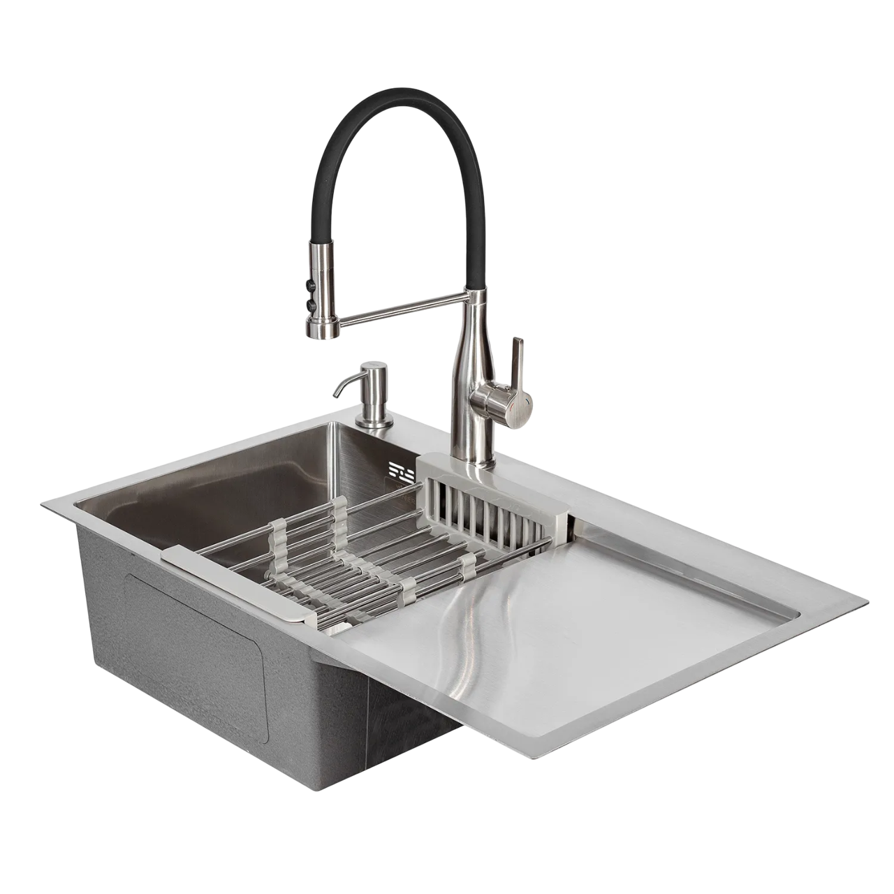 Комплект кухонной мойки Kroner KRP Gebürstet LHM 3,0/1,0 мм 78х49 см L (2478890187)