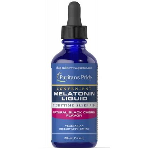 Мелатонін для сну Puritan's Pride Melatonin Liquid 59 мл Natural Black Cherry Flavor