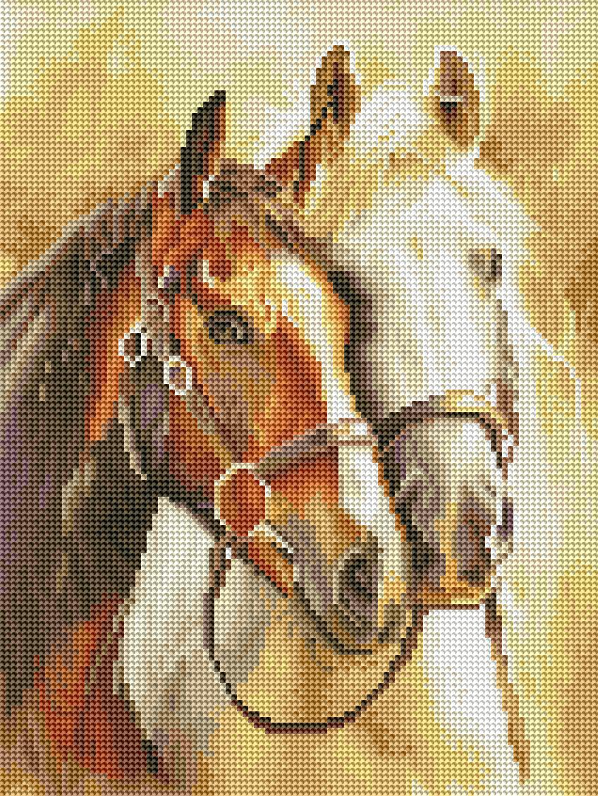 Алмазная мозаика Brushme Благородные лошади 30x40 см (RDBS7024)