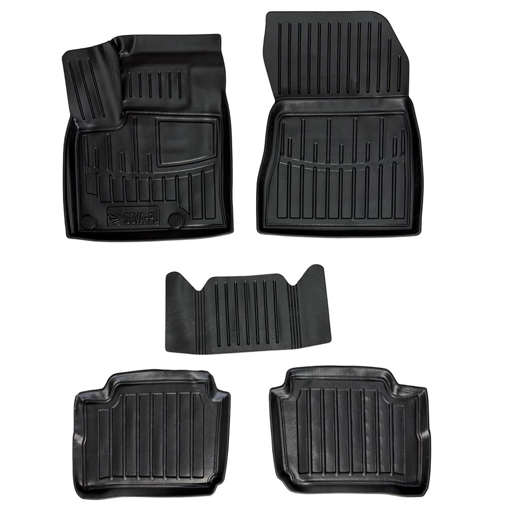 Килимки в салон SOVA-PL для Nissan Qashqai J12 e-power з 2021 гумові 5 шт. Чорний (28800626)
