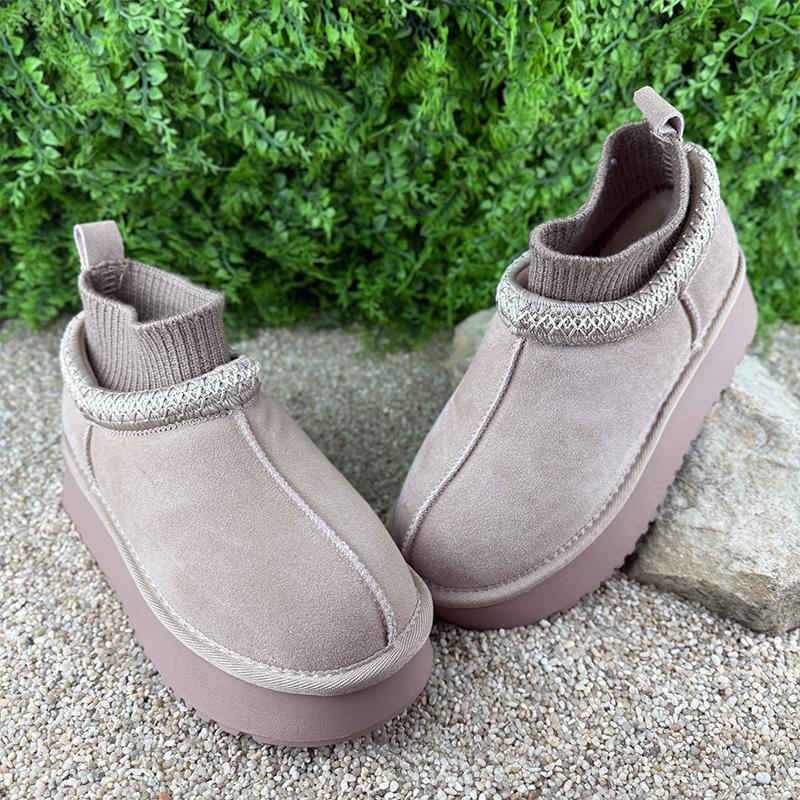 Уггі жіночі замшеві на платформі Е-005009-3 p. 36 23 см Бежевий