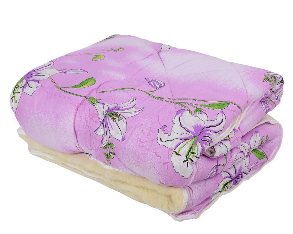 Одеяло открытое на овечьей шерсти из поликоттона двуспальное 180х210 см Фиолетовый (22-1-1460531) Одеяло открытое на овечьей шерсти из поликоттона двуспальное 180х210 см Фиолетовый (22-1-1460531)