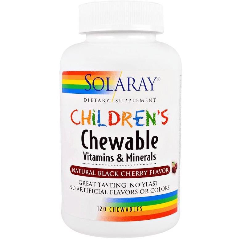 Вітамінно-мінеральний комплекс для дітей Solaray Children's Chewable Vitamins and Minerals Black Cherry 20 chew tabs