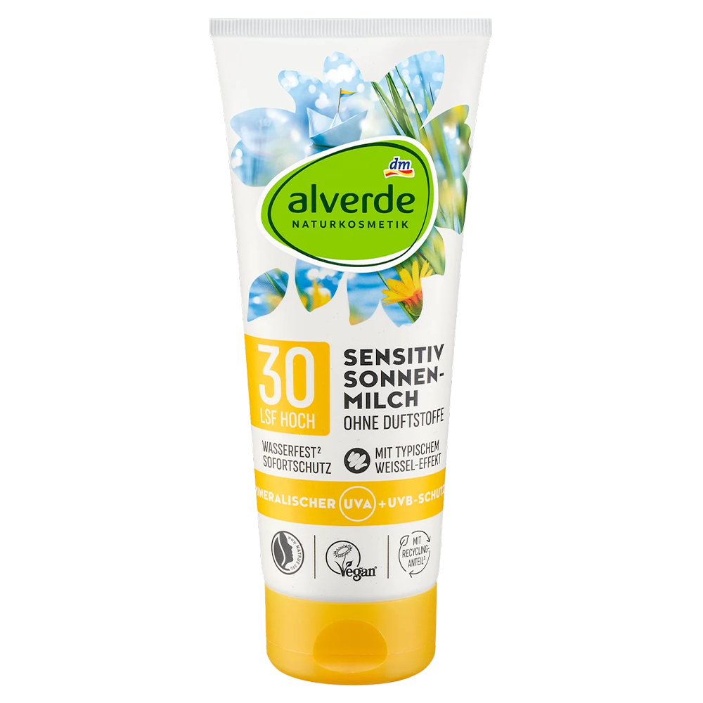 Молочко солнцезащитное Alverde Naturkosmetik Sonnenmilch SPF 30 с органической календулой и жожоба 200 мл (EPI-15102025-155)