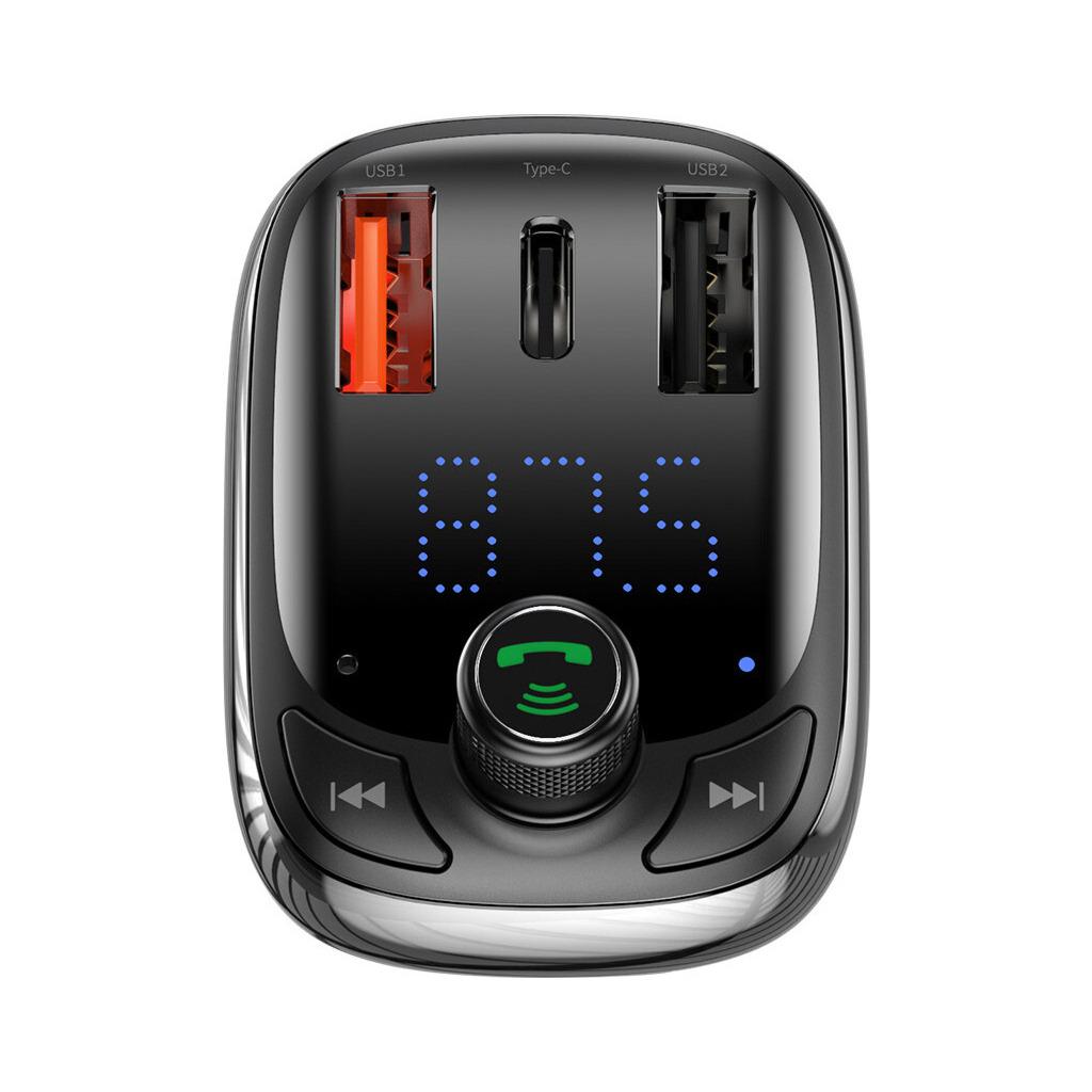 FM-модулятор BASEUS Type-s bluetooth MP3 charger with car з функцією зарядного пристрою Black (CCTM-B01) - фото 4