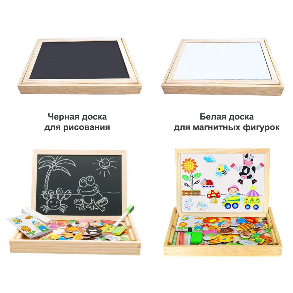 Магнитная деревянная доска Magnetic Puzzle с фигурками домашних животных - фото 3 Магнитная деревянная доска Magnetic Puzzle с фигурками домашних животных - фото 3