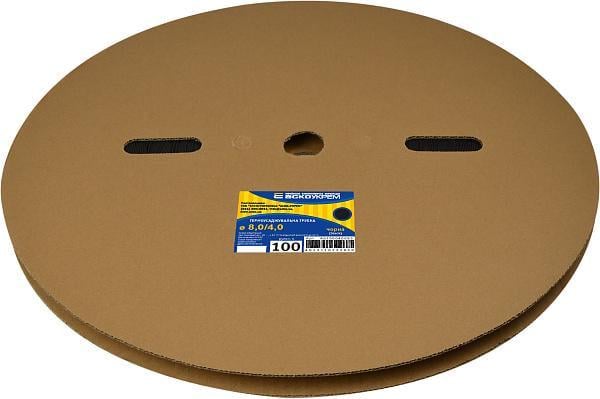 Трубка термоусадочная АСКО-УКРЕМ 8/4 мм 100 м Черный (28684110)