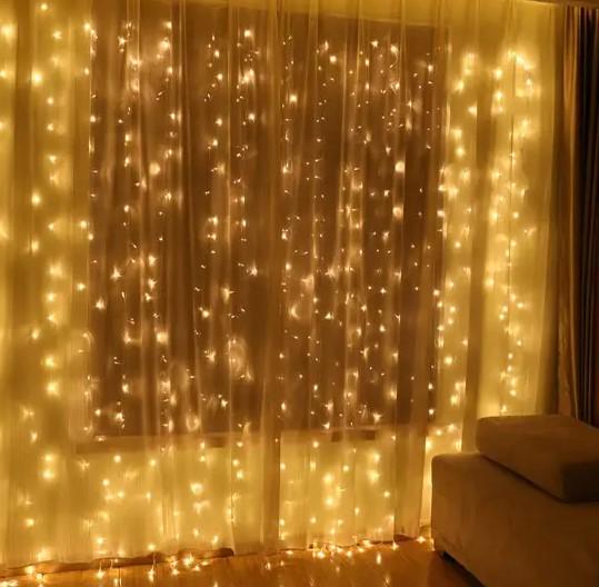 Гірлянда водоспад 200LED 2х2 м теплий білий