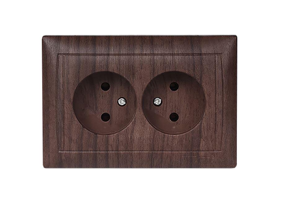 Розетка двойная Luxel Primera Вишневый (3907)