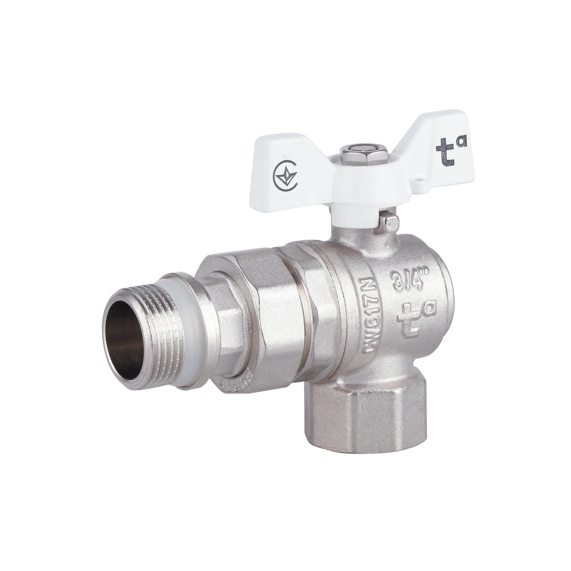 Кран шаровой Thermo Alliance Американка Forte 3/4" с антипротеканием угловой (SF223W20)