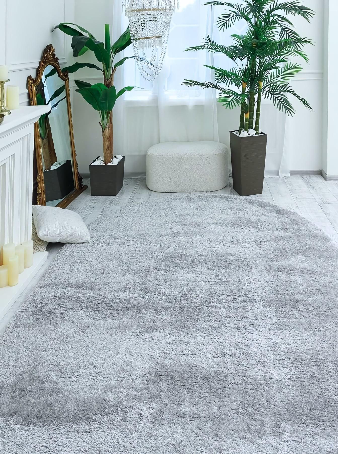 Ковер с высоким ворсом Puffy 4b S001a овал 200x290 см Grey (60642029)