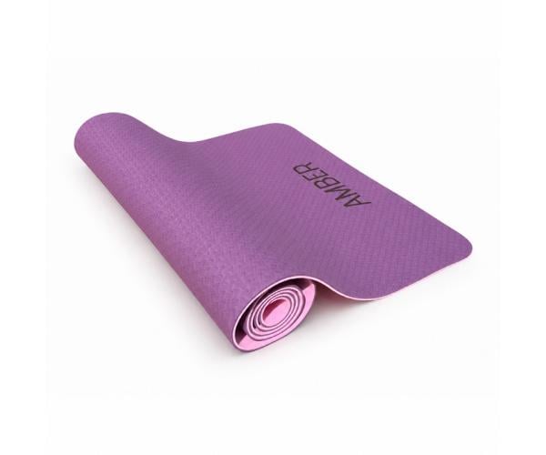 Килимок для йоги Hanuman Double Color Amber 183х61х0,6 см Фіолетово-рожевий (yoga-mat-10)