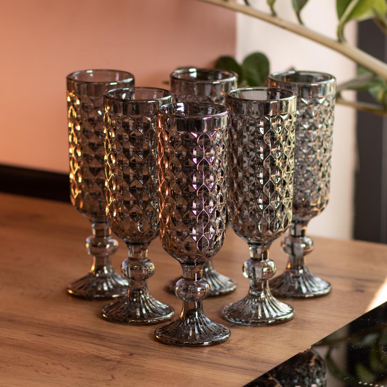 Набор бокалов для шампанского 6шт. по 160 мл Серый