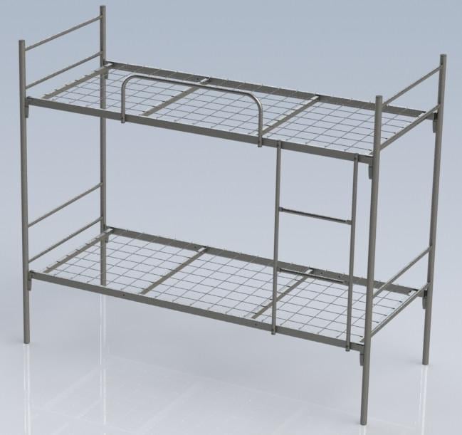 Ліжко двоярусне Комфорт Дуо із драбиною і планкою безпеки металеве 1900х800 мм (55009092)