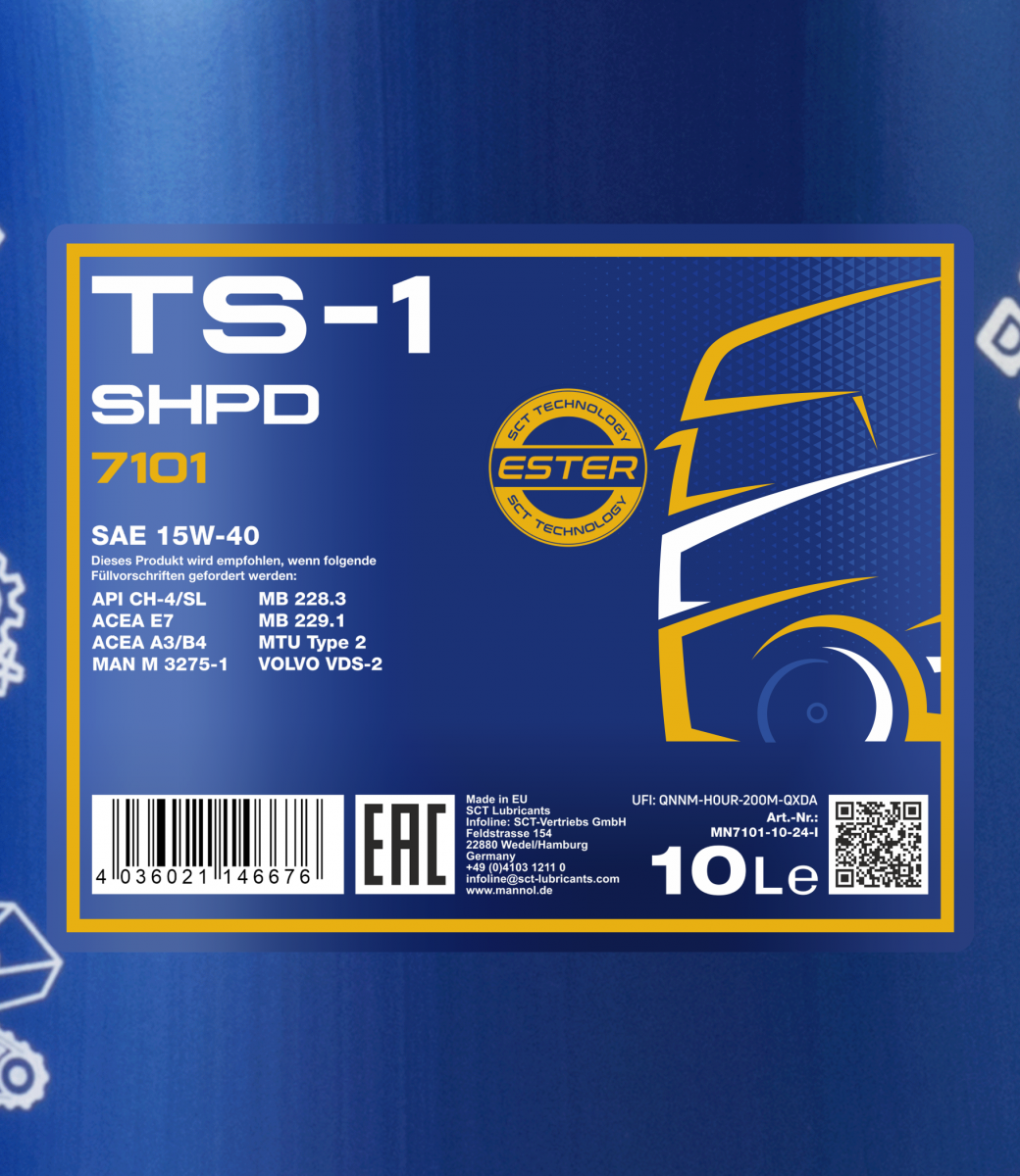 Моторное масло Mannol 7101 TS-1 SHPD 15W-40 10 л (MN7101-10) - фото 2 Моторное масло Mannol 7101 TS-1 SHPD 15W-40 10 л (MN7101-10) - фото 2