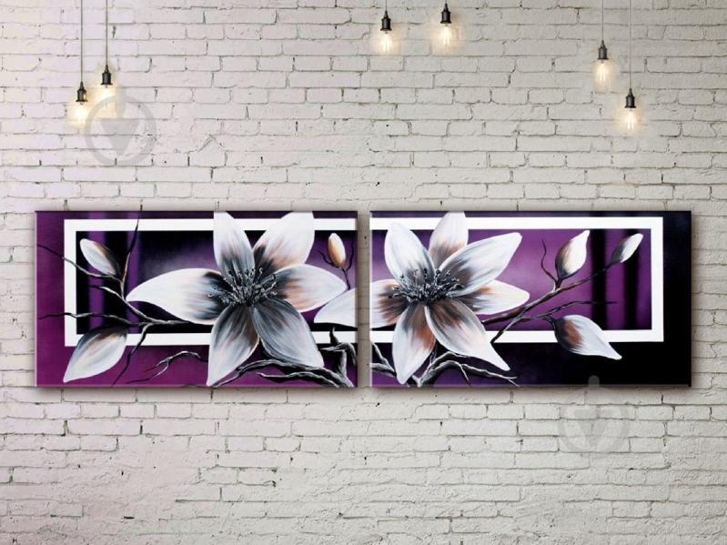 Модульная картина акрилом цветы лилии ArtStar MHM17_2_073 размер 40 х 140 см