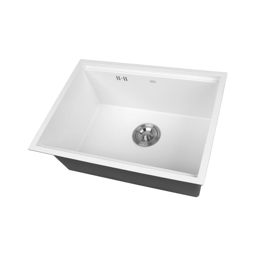 Мойка для кухни интегрированная Nett NW-5742 Decor Honeycomb нержавеющая сталь 1,5 мм Белый (NET-044220)