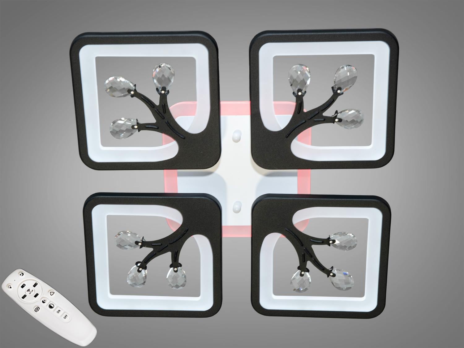 Люстра LED Diasha S8157/4BK 3col dim с димером и подсветкой 85W Черный