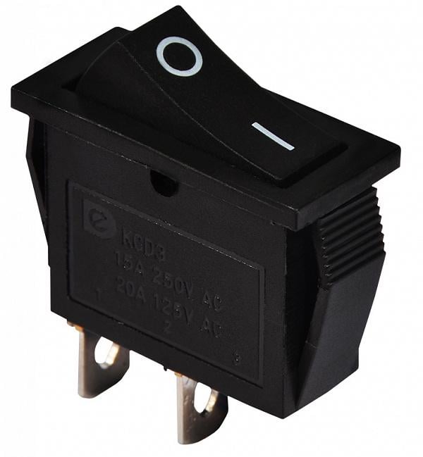 Переключатель АСКО-Укрем KCD3-111 B/B 1 клавиша 1NO без подсветки 28 мм Черный (A0140040026)