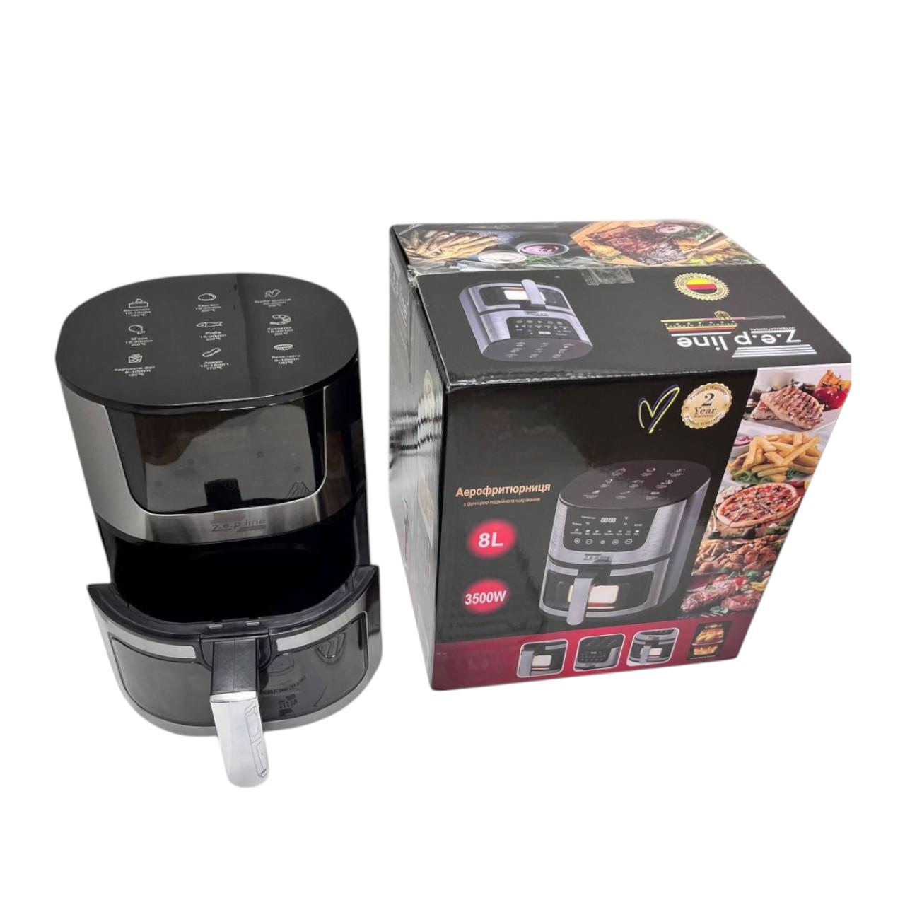 Мультипіч-повітряна фритюрниця Zepline ZP-142 з таймером та оглядовим віконцем 3500 Вт 8 л (є290) - фото 7 Мультипіч-повітряна фритюрниця Zepline ZP-142 з таймером та оглядовим віконцем 3500 Вт 8 л (є290) - фото 7