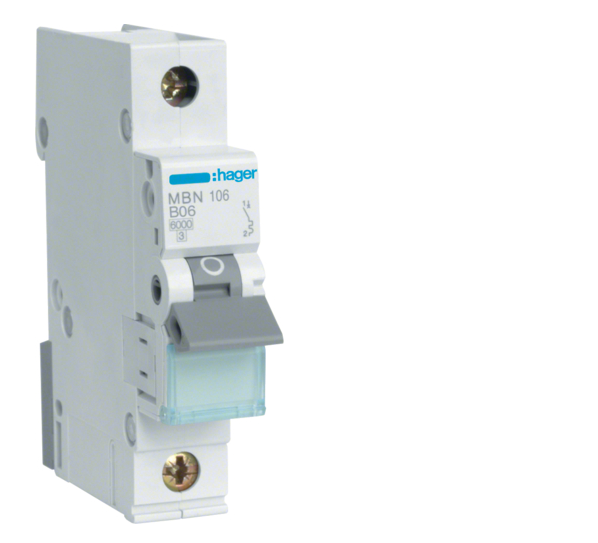 Автоматичний вимикач Hager 6a 1P 6kA B-6A 1M (27088738)
