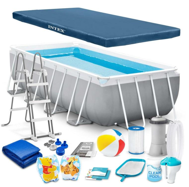 Басейн каркасний прямокутний Intex 26790 400x200x122 см Сірий (DM-26790-17W1)