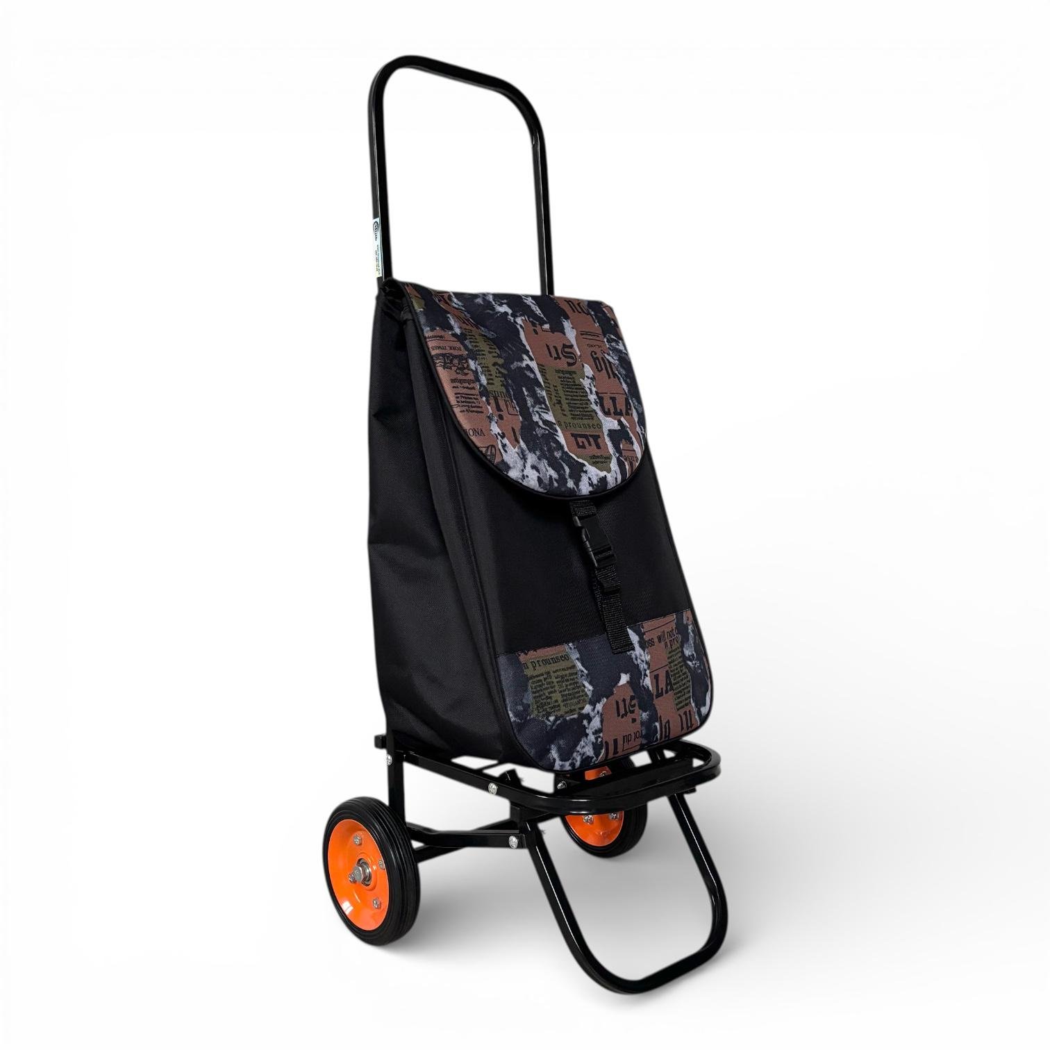 Хозяйственная тележка с сумкой Міць раскладная мини Черно-оранжевый (31214746)